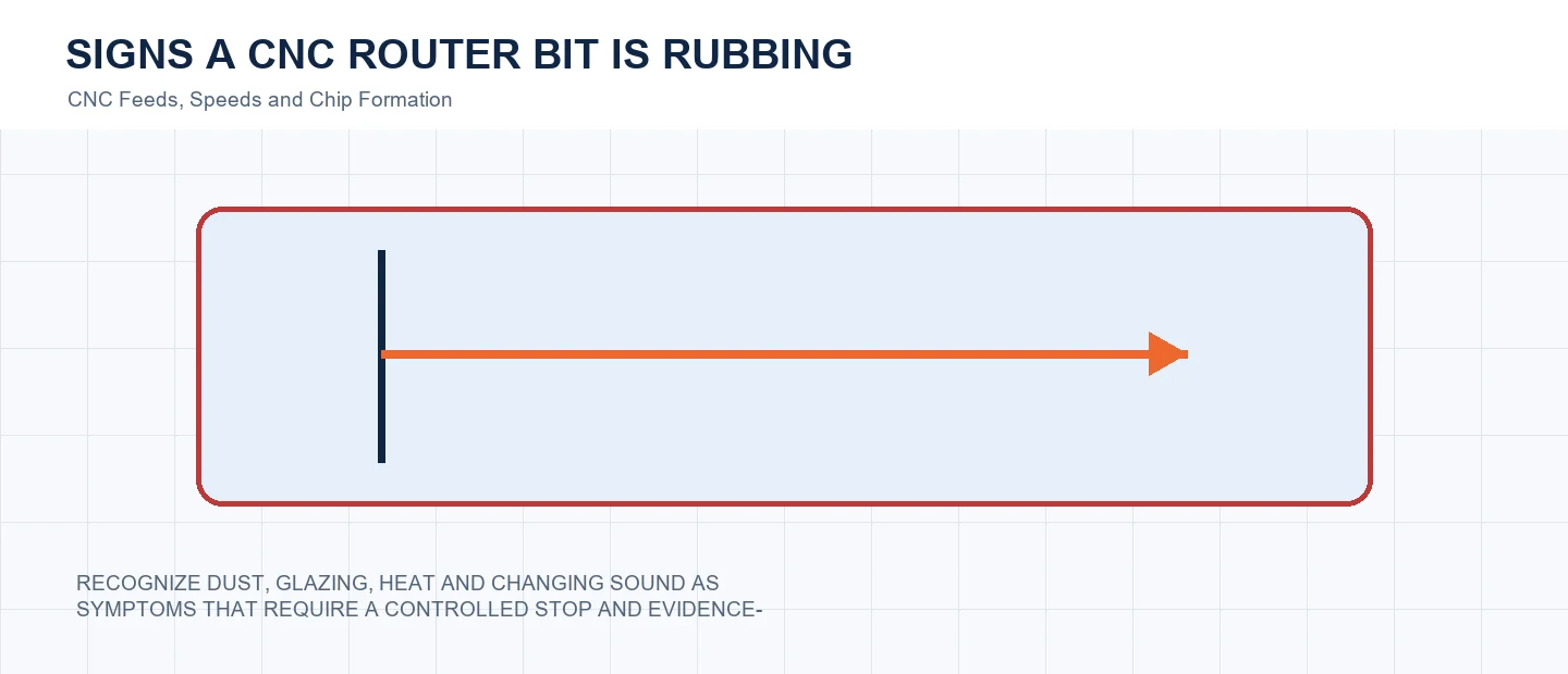 Signs a CNC Router Bit Is Rubbing Instead of Cutting technical decision diagram