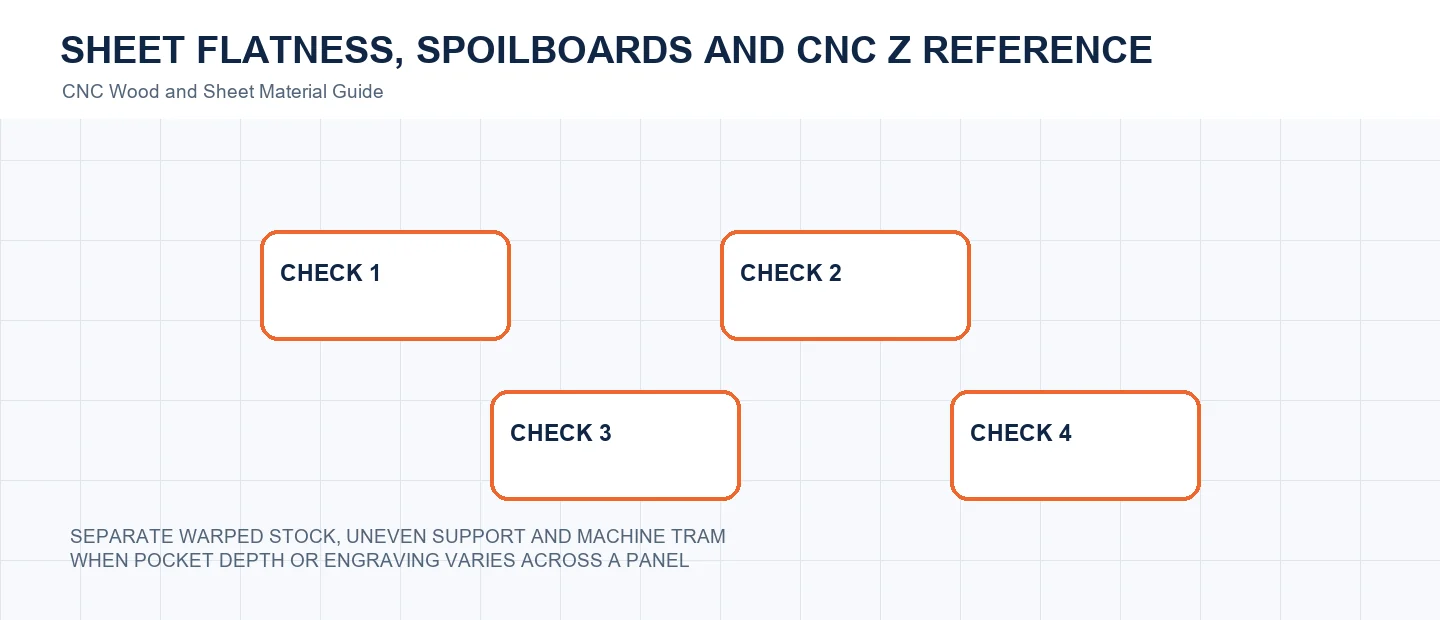Sheet Flatness, Spoilboards and CNC Z Reference technical decision diagram