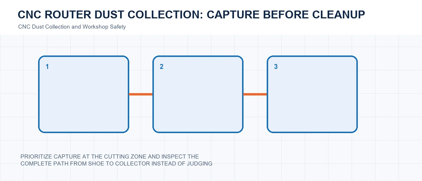 CNC Router Dust Collection: Capture Before Cleanup technical decision diagram