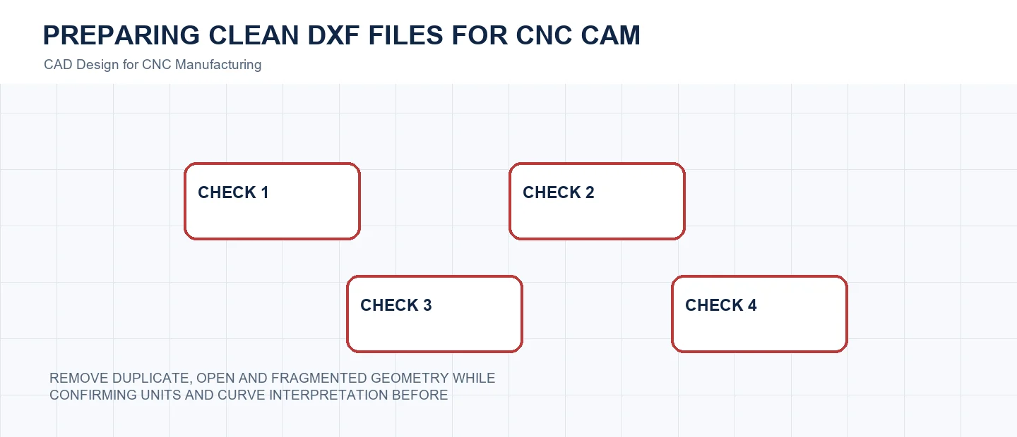 Preparing Clean DXF Files for CNC CAM technical decision diagram