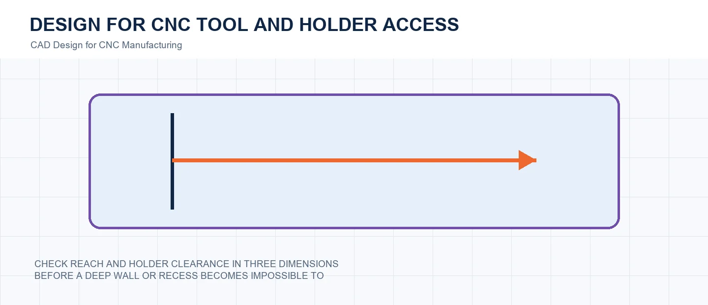 Design for CNC Tool and Holder Access technical decision diagram