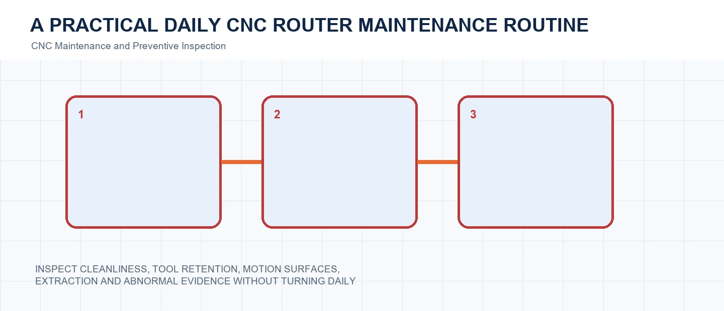 A Practical Daily CNC Router Maintenance Routine technical decision diagram