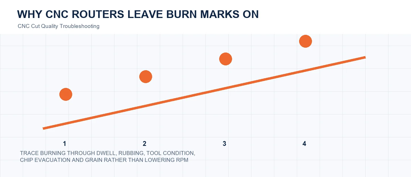 Why CNC Routers Leave Burn Marks on Wood technical decision diagram