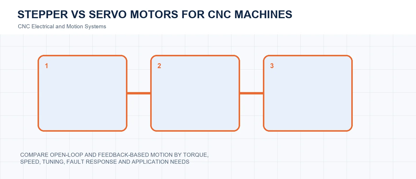 Stepper vs Servo Motors for CNC Machines technical decision diagram