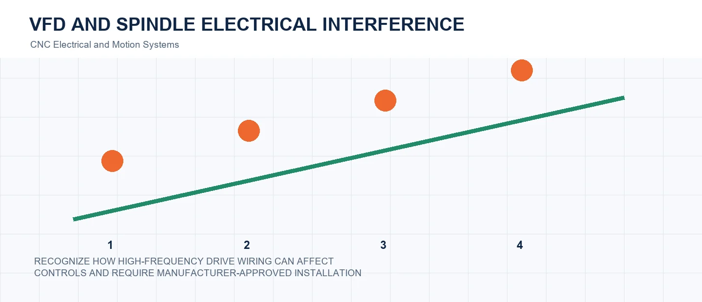 VFD and Spindle Electrical Interference technical decision diagram