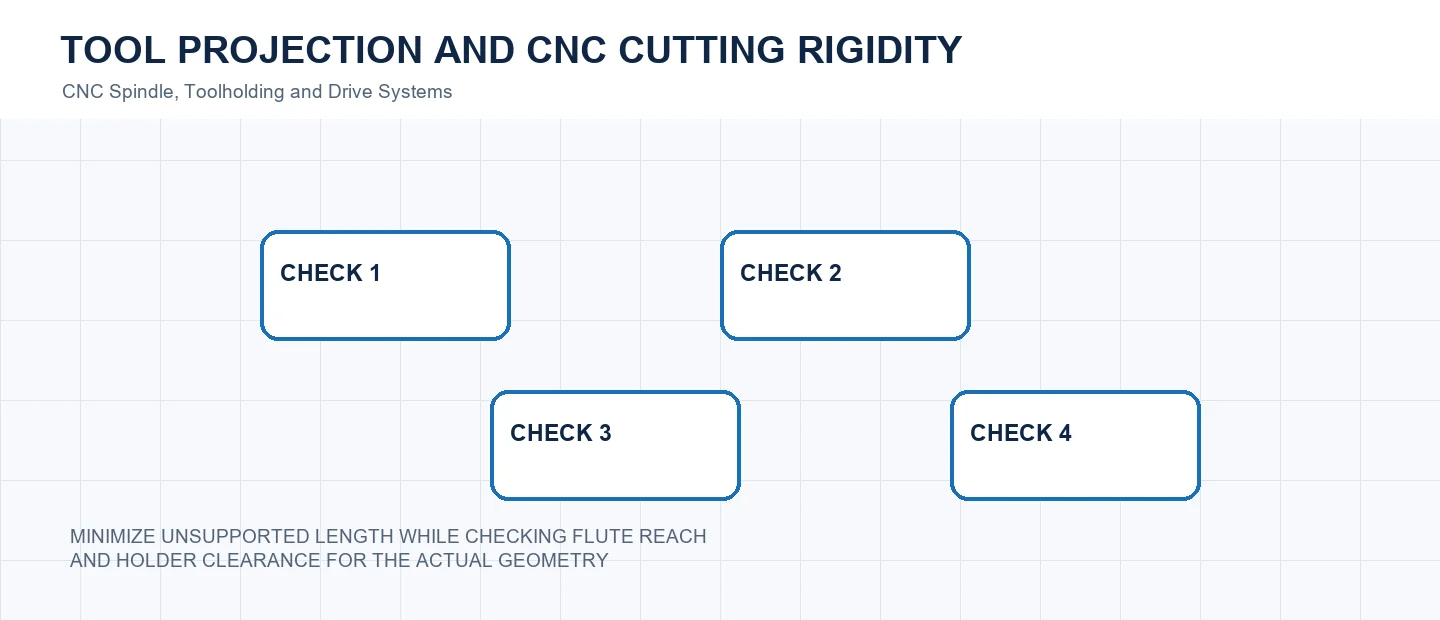 Tool Projection and CNC Cutting Rigidity technical decision diagram