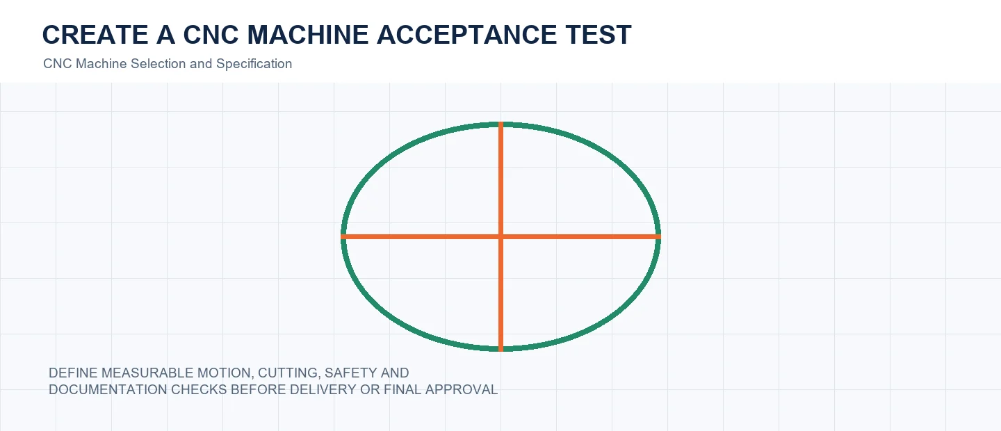 Create a CNC Machine Acceptance Test technical decision diagram